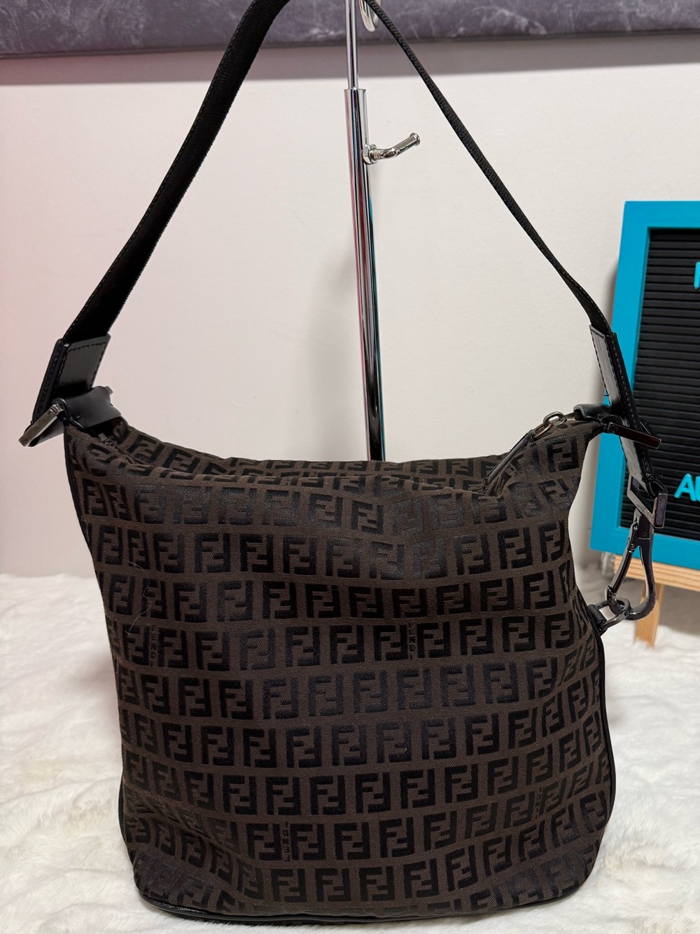 Fendi Brown Zucca Jacquard Shoulder Bag